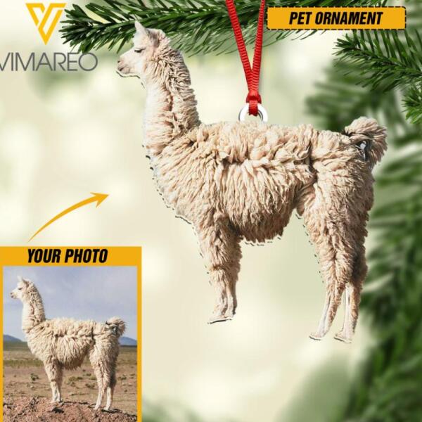 PERSONALIZED ILLAMA PHOTO HANGING ORNAMENT DEC-DT09