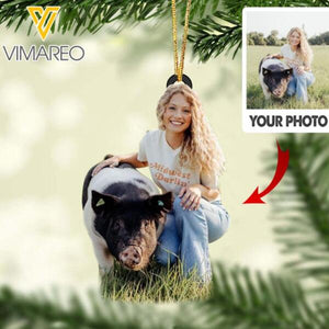 PERSONALIZED PIG SHOW PHOTO HANGING ORNAMENT QTTQ0912