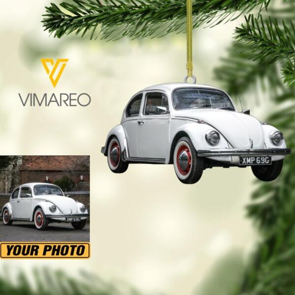 PERSONALIZED BEETLE PHOTO HANGING ORNAMENT DEC-HC09