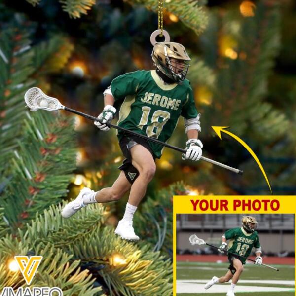 PERSONALIZED Lacrosse PHOTO HANGING ORNAMENT DEC-MA09