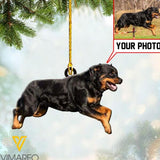PERSONALIZED ROTTWEILER DOG PHOTO HANGING ORNAMENT DEC-HQ09