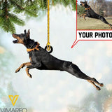 PERSONALIZED DOBERMAN DOG PHOTO HANGING ORNAMENT DEC-HQ09