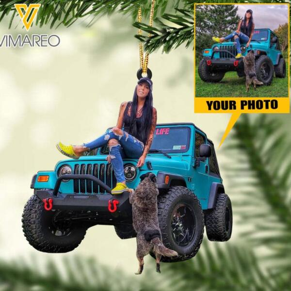 PERSONALIZED JEEP HANGING ORNAMENT CHRISTMAS NOV-LN26