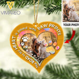 PERSONALIZED PAW PRINTS DOG AND GIRL PHOTO HANGING ORNAMENT QTTQ1012