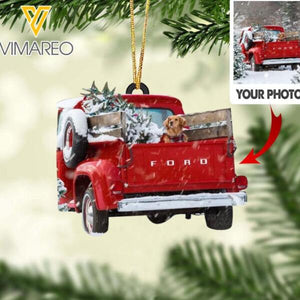 PERSONALIZED DOG AND TRUCK PHOTO HANGING ORNAMENT MTTQ1012