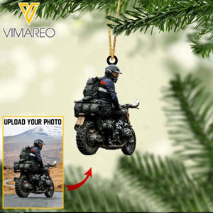 PERSONALIZED MOTORCYCLE PHOTO HANGING ORNAMENT QTMQ1012