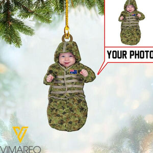 PERSONALIZED AUSTRALIAN KID SOLDIER PHOTO HANGING ORNAMENT DEC-HQ10