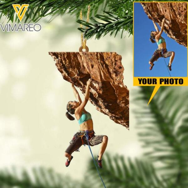 PERSONALIZED MOUNTAIN CLIMBING PHOTO HANGING ORNAMENT MTTN1012