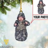 PERSONALIZED U.S KID SOLDIER PHOTO HANGING ORNAMENT DEC-HQ10
