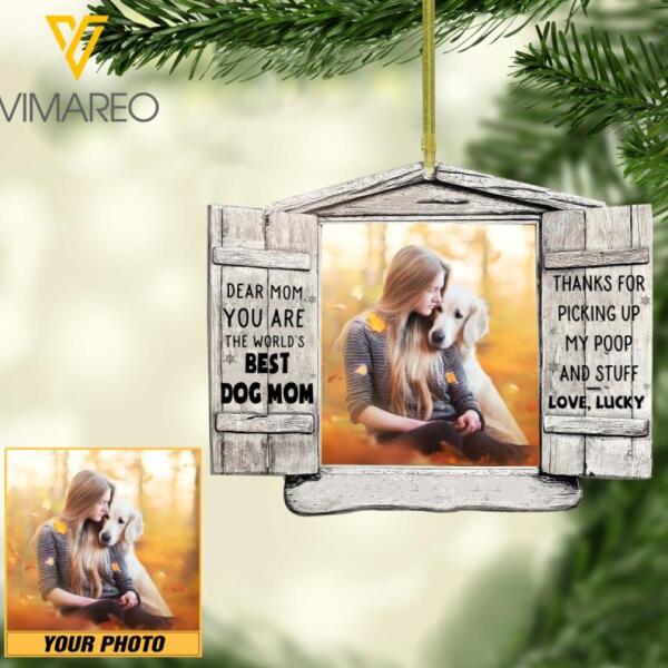 PERSONALIZED BEST DOG MOM PHOTO HANGING ORNAMENT QTTN1012