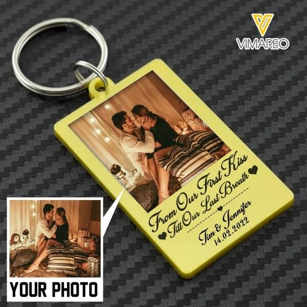 PERSONALIZED COUPLE PHOTO KEYCHAIN PRINTED DEC-QH10