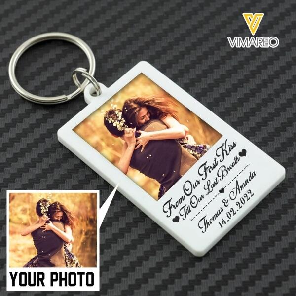 PERSONALIZED COUPLE PHOTO KEYCHAIN PRINTED DEC-QH10