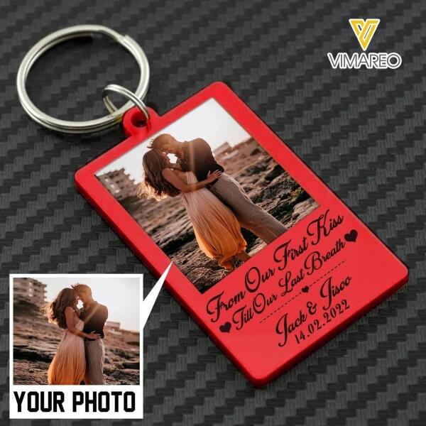 PERSONALIZED COUPLE PHOTO KEYCHAIN PRINTED DEC-QH10