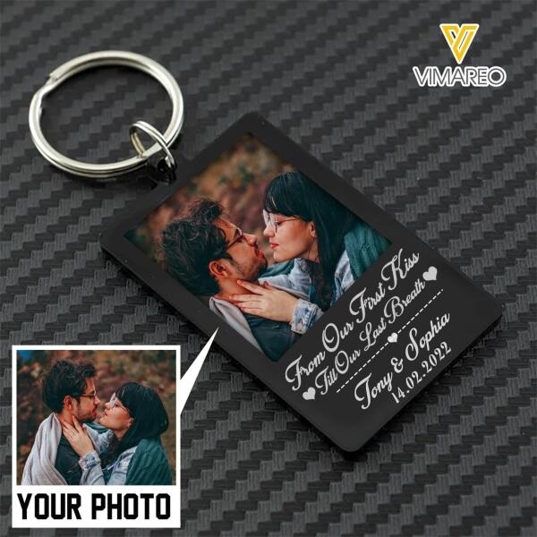 PERSONALIZED COUPLE PHOTO KEYCHAIN PRINTED DEC-QH10