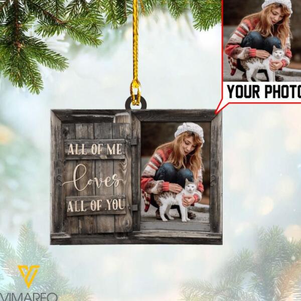 DH PERSONALIZED CAT GIRL PHOTO HANGING ORNAMENT DEC-HQ10