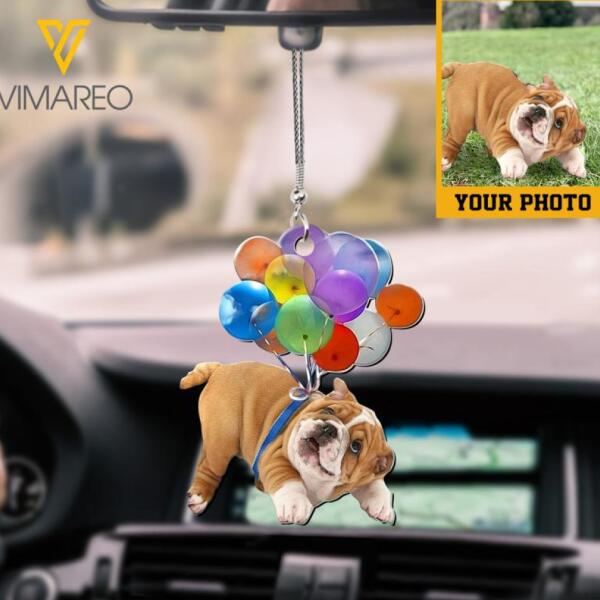 PERSONALIZED BULLDOG PHOTO HANGING ORNAMENT QTDT1312