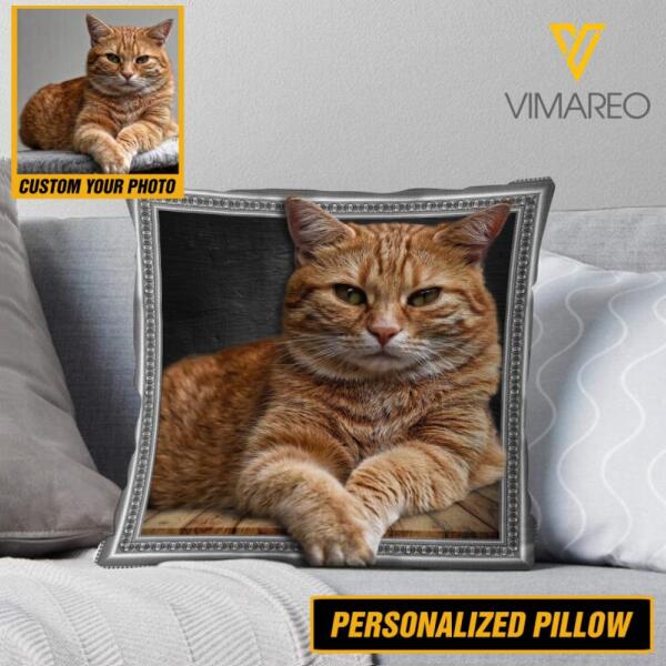PERSONALIZED CAT BREED PHOTO UPLOAD PILLOW PRINTED QTDT1412