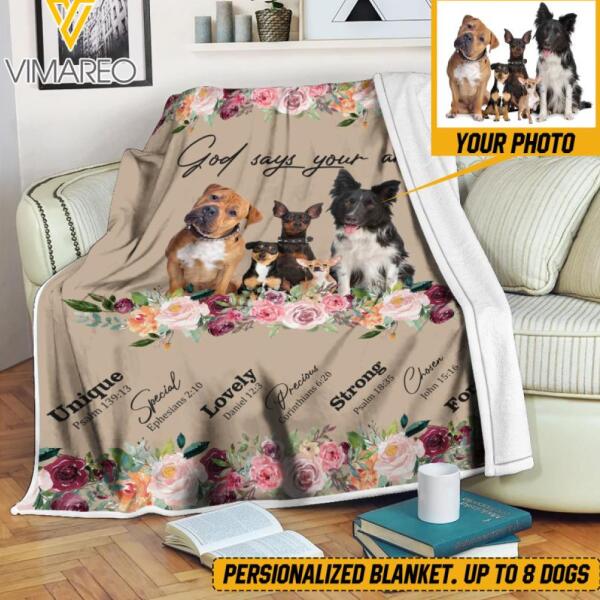 PERSONALIZED DOG GOD SAYS YOU ARE QUILT BLANKET PRINTED QTDT1512