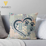 PERSONALIZED THE ROAD TO MY HEART IS PAVED WITH PAW PRINTS DOG  PILLOW TNVQ1712