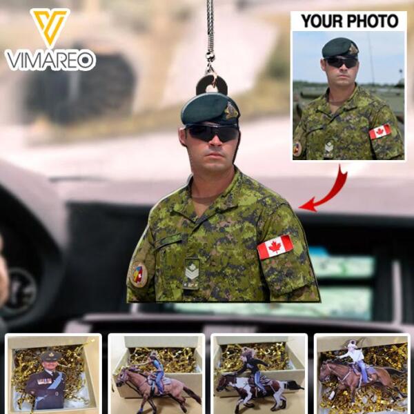 PERSONALIZED CANADIAN SOLDIER CAR HANGING ORNAMENT DEC-QH22