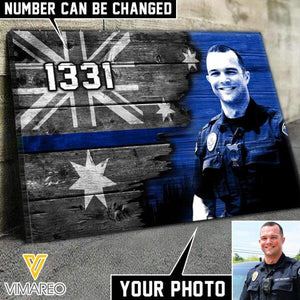 Personalized Australian Thin Blue Line Canvas Printed DEC-HQ21