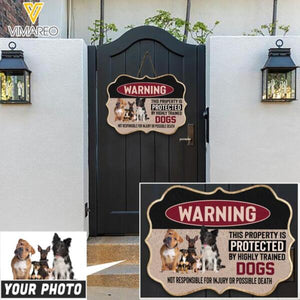PERSONALIZED WARNING DOG BREAD UPLOAD PHOTO WOOD SIGN QTVQ2212
