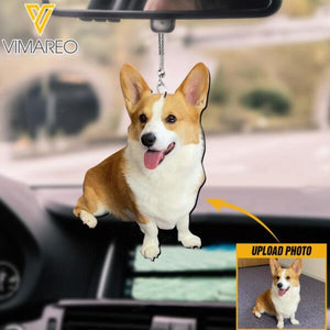 DH PERSONALIZED CORGI DOG CAR HANGING ORNAMENT DEC-DT27
