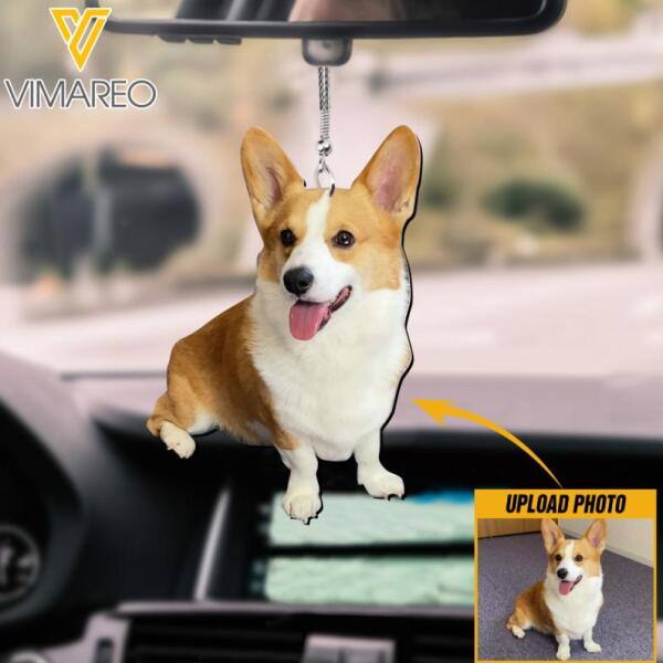 DH PERSONALIZED CORGI DOG CAR HANGING ORNAMENT DEC-DT27