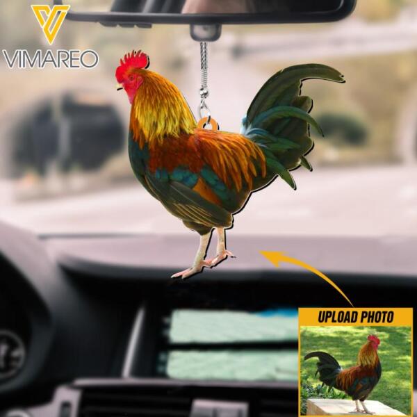 DH PERSONALIZED ROOSTER CAR HANGING ORNAMENT DEC-DT27