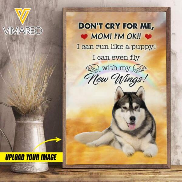 DH Personalized Husky Dog Photo Canvas Printed DEC-MQ28