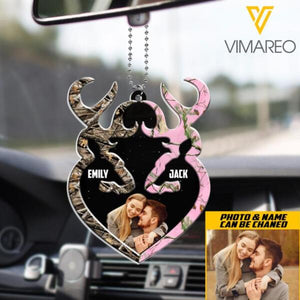 PERSONALIZED DEER HUNTING CAR HANGING ORNAMENT DEC-LN29