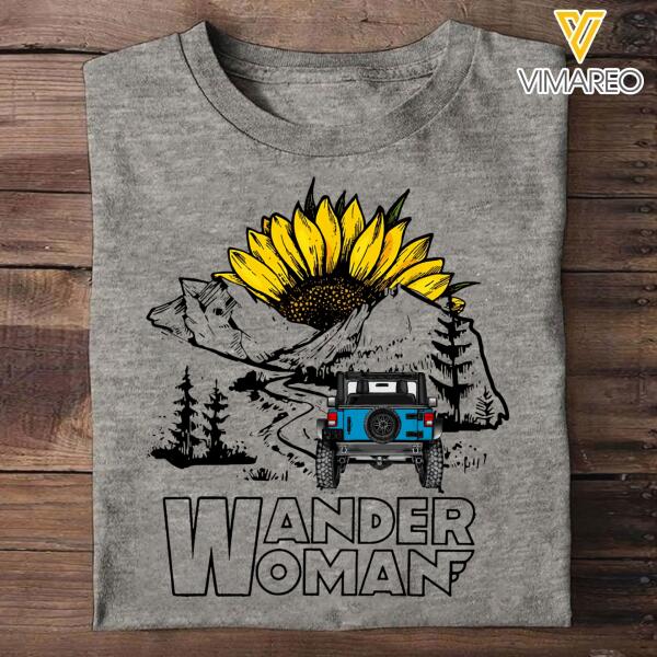 PERSONALIZED WANDER WOMEN JEEP GREY TSHIRT TNVQ1201