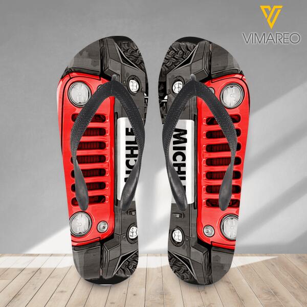 Personalized Jeep Flip Flops Printed 22JAN-HC13