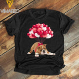 PERSONALIZED BULLDOG PHOTO UPLOAD HEART BALLOONS QTDT1401