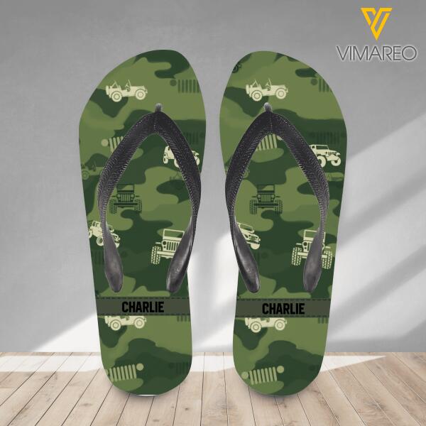 Personalized Jeep Flip Flops Printed 22JAN-HC17