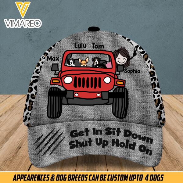 Personalized Jeep Dog Peaked Cap 22JAN-LN20