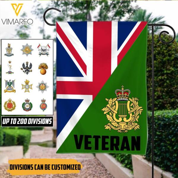 Personalized British Veterans Garden Flag 22JAN-LN21