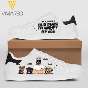 Personalized I'm A Simple Old Man I'm Grumpy And I Like My Dog Shoe Printed 22JAN-LN24