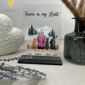 Personalized Dog Forever In My Heart Gift Acrylic Plaque and Stand Printed 22JAN-HC25