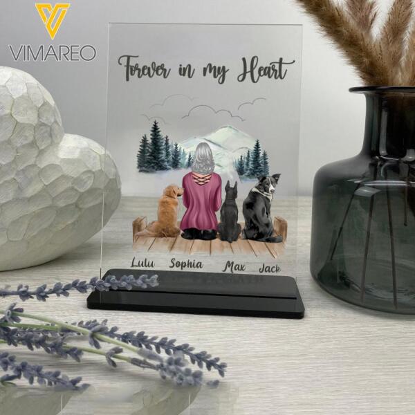 Personalized Dog Forever In My Heart Gift Acrylic Plaque and Stand Printed 22JAN-HC25