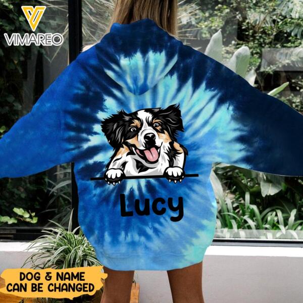 PERSONALIZED DOG BREED TIE DYE TSHIRT/ HOODIE QTTN0702