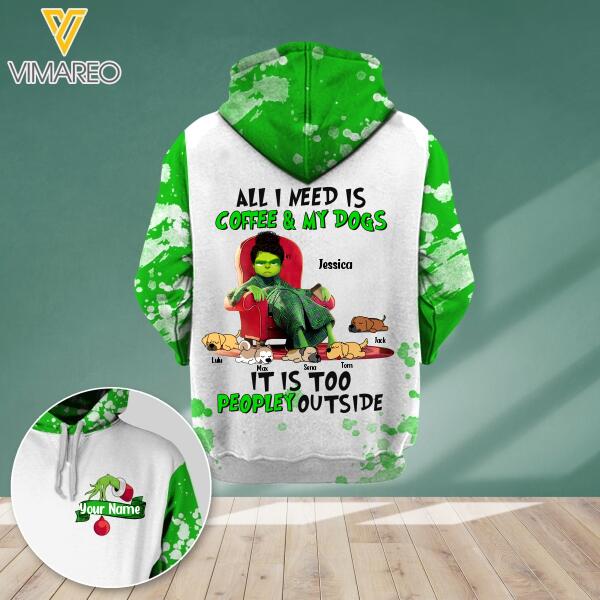 PERSONALIZED ALL I NEED IS COFFEE & MY DOGS HOODIE/ LEGGING 3D PRINTED 22FEB-DT07