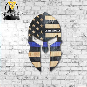 PERSONALIZED THIN BLUE LINE WOOD SIGN 22FEB-DT09