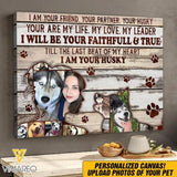 Personalized Husky Sibir Dog Canvas Printed 22FEB-DT11