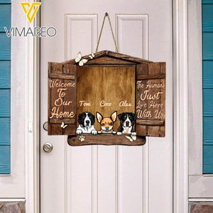 PERSONALIZED WELCOME TO OUR HOME DOG BREED  WOOD SIGN TNTQ1202