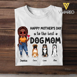 Personalized Happy Mother's Day To The Best Dog Mom Tshirt Printed 22FEB-HC22