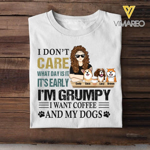 Personalized I'm Grumpy I Want Coffee And My Dogs Tshirt Printed 22FEB-HC23