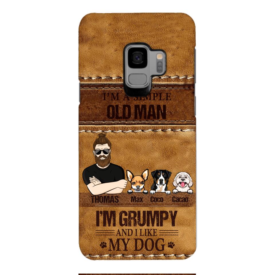 Personalized Grumpy Old Man Loves Dogs Phone Case Printed 22FEB-HC24