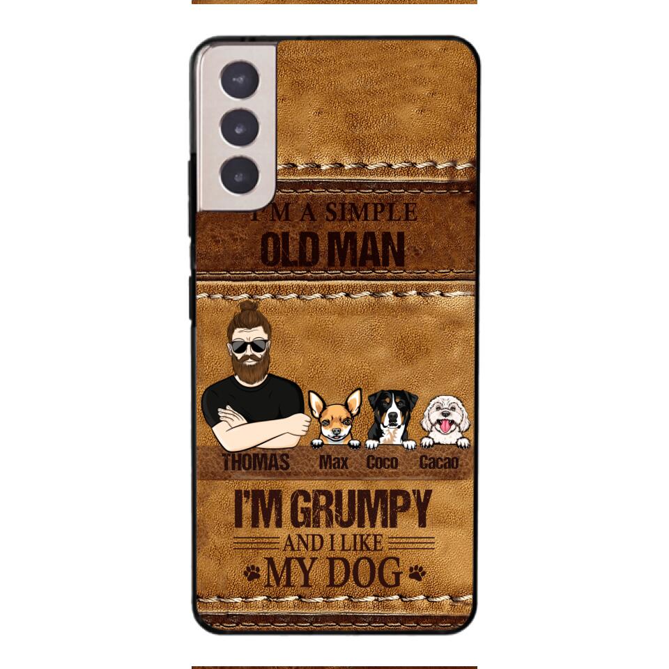Personalized Grumpy Old Man Loves Dogs Phone Case Printed 22FEB-HC24