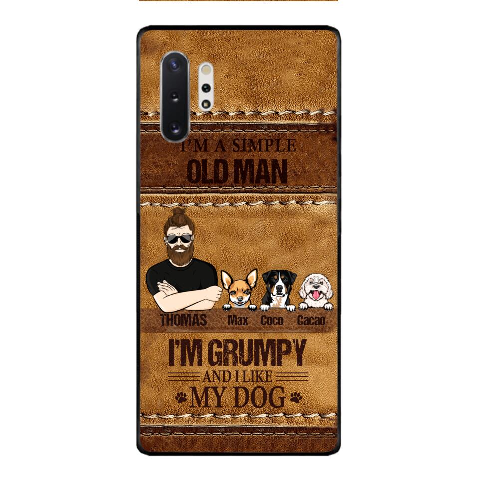 Personalized Grumpy Old Man Loves Dogs Phone Case Printed 22FEB-HC24